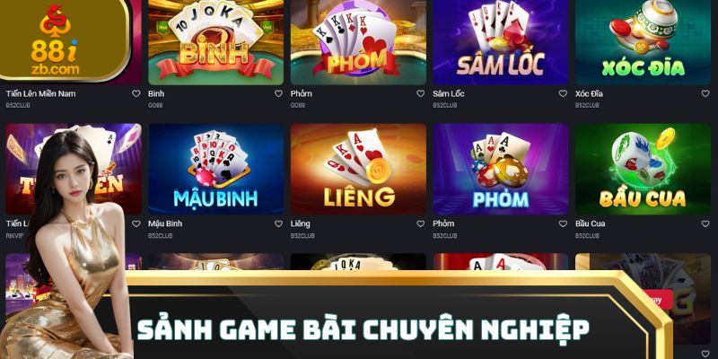 Sảnh game bài chuyên nghiệp